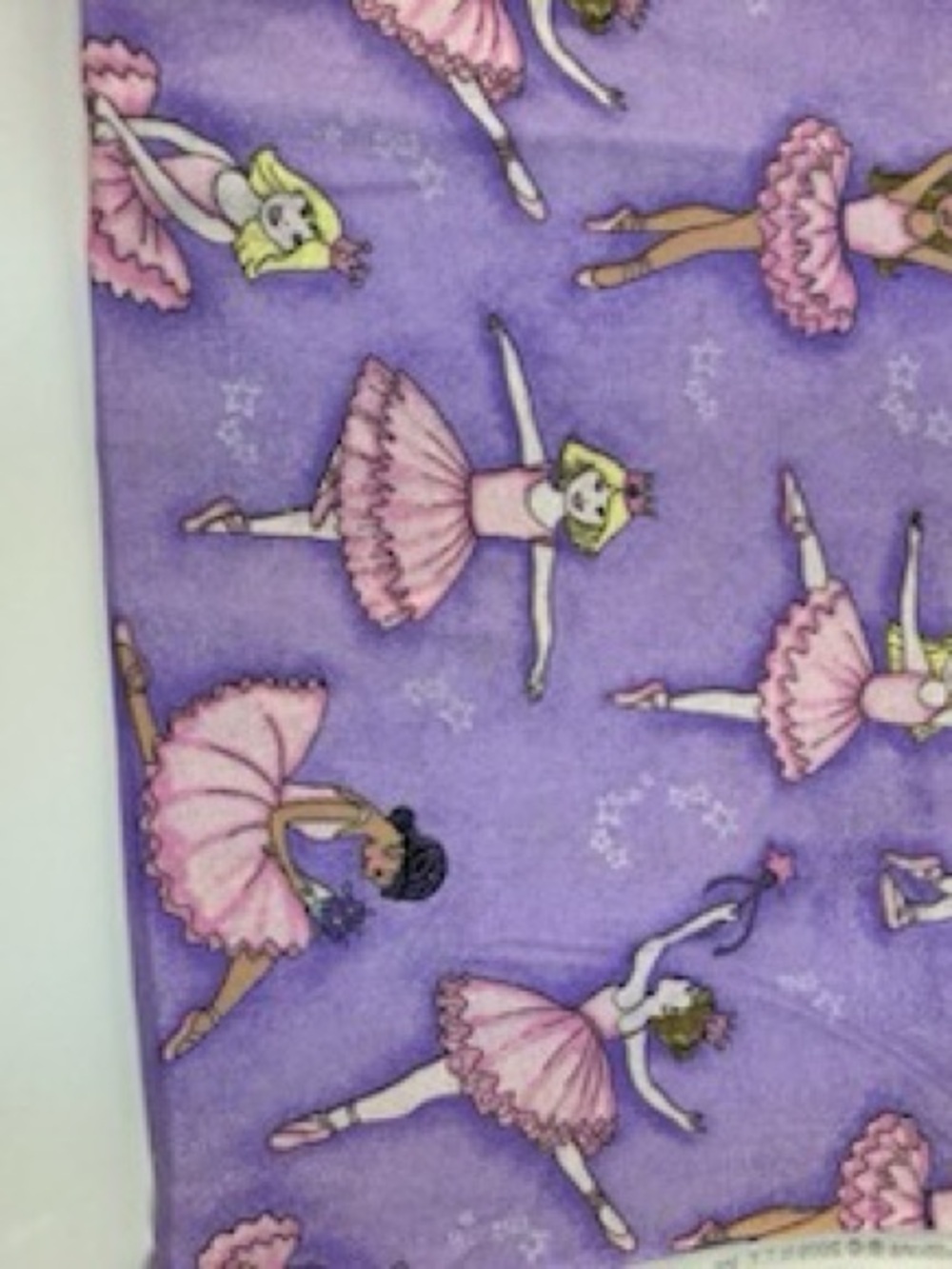 2009 Fabric Traditions Dancing Ballerina Purple Glitter 1 Yrd By 44” New